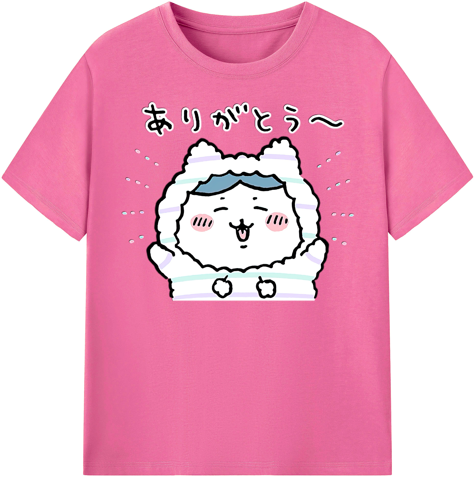 （画像用） ちいかわ ハチワレ Chii-kawa hachiware レディースカジュアルプリントTシャツ（綿100％）